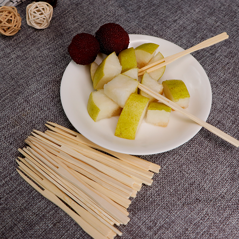 Bamboo Cocktail Forks, 3.5 Inch Natural Bamboo Forks, Toothpicks for Appetizers for Party/Catering/Dessert/Fruit