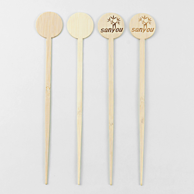 Bamboo coffee fruit stick animal characters bamboo drink stirring stick