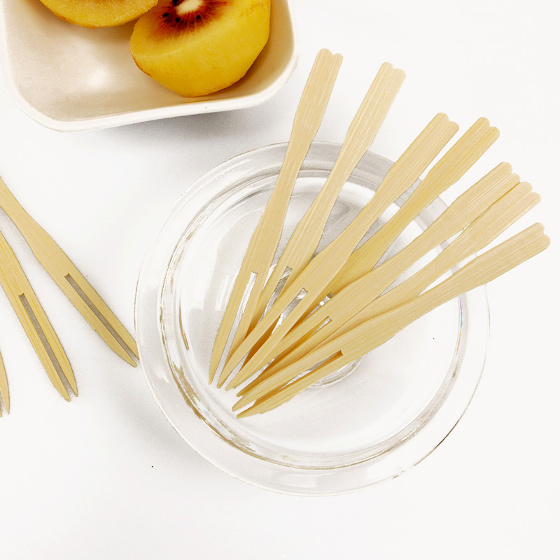 Children's Mini Kids Small  Disposable  Bamboo Fruit Fork  for Food
