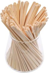 Bamboo Coffee Stirrers Individually Wrapped Disposable Beverage Stirrers Sticks Eco Friendly Biodegradable Round Stir Sticks
