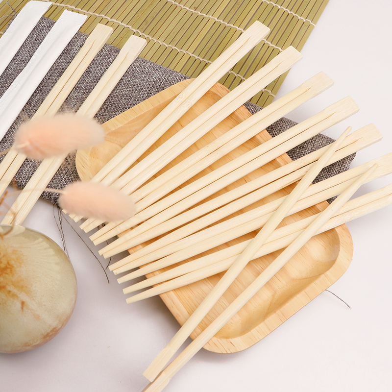 Disposable Chopsticks Bamboo Wooden Chopsticks Cooking Chopsticks Long Individually Wrapped Connected Chopsticks with Paper Sleeve for Sushi Asian Dishes