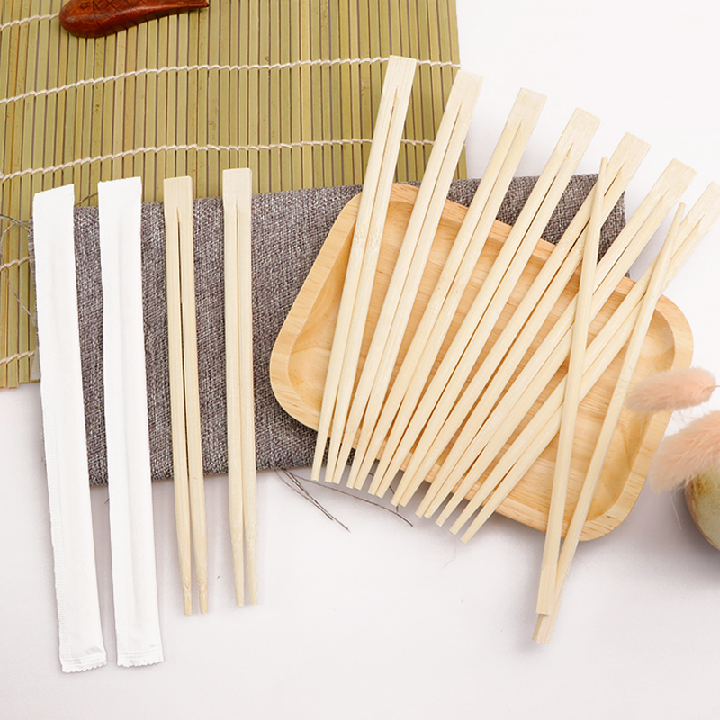 Disposable Chopsticks Bamboo Wooden Chopsticks Cooking Chopsticks Long Individually Wrapped Connected Chopsticks with Paper Sleeve for Sushi Asian Dishes
