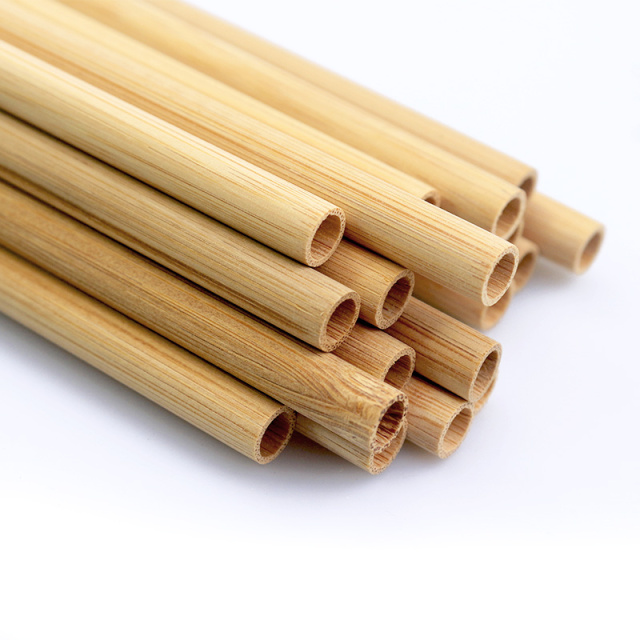 Custom logo biodegradable organic natural straw reusable drinking bamboo straw