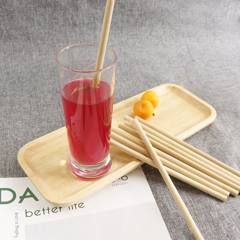 Custom logo biodegradable organic natural straw reusable drinking bamboo straw