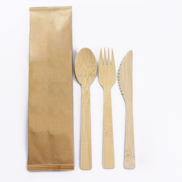Biodegradable Disposable Eco Friendly Bamboo Fork Spoon Knife Bamboo Cutlery