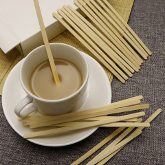 Disposable paper wrapped bamboo coffee stirrer