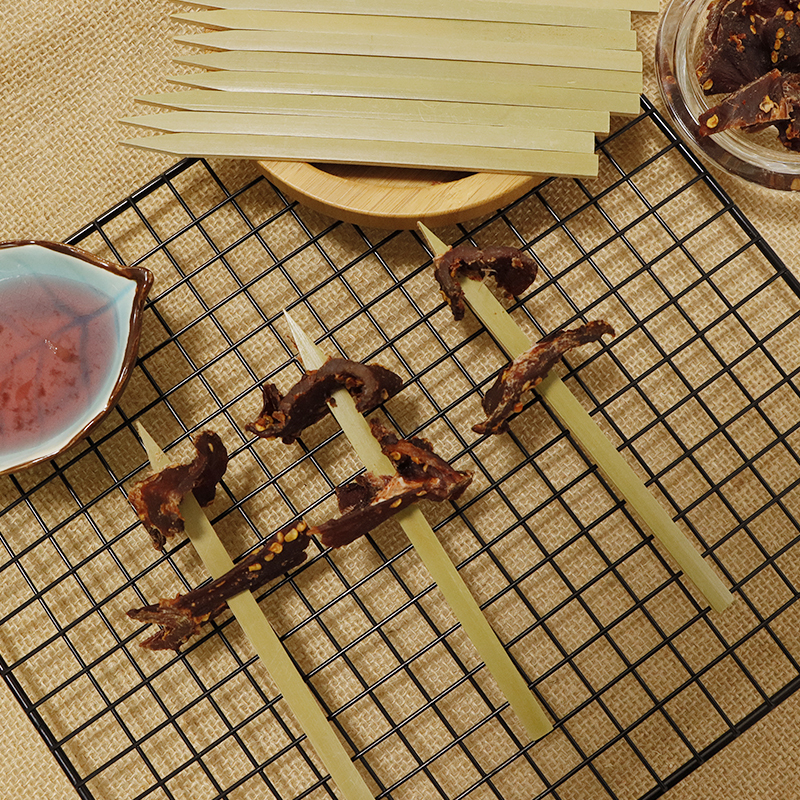 New Style Bamboo Flat Skewer High Quality Customize Bamboo Meat Skewers Sticks
