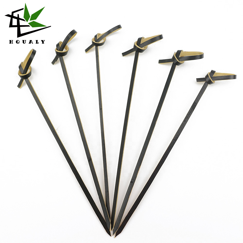 Factory price knotted looped  skewer  bamboo knot picks