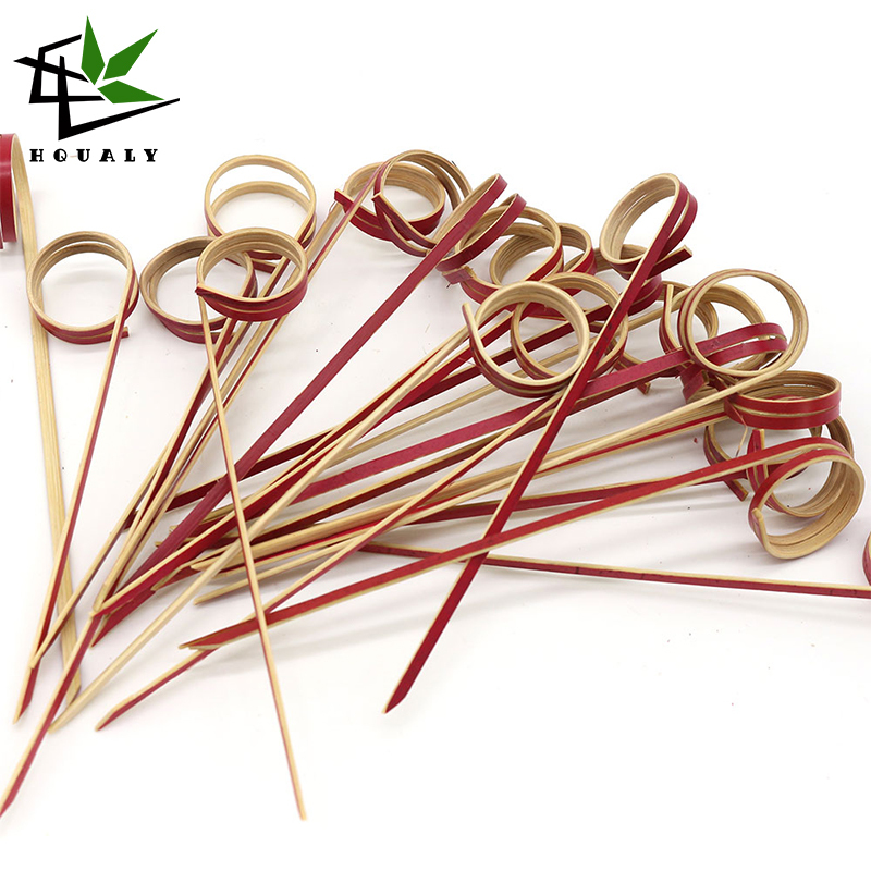 Factory Bestseller Bamboo Disposable Knot Skewer Fruit Fork