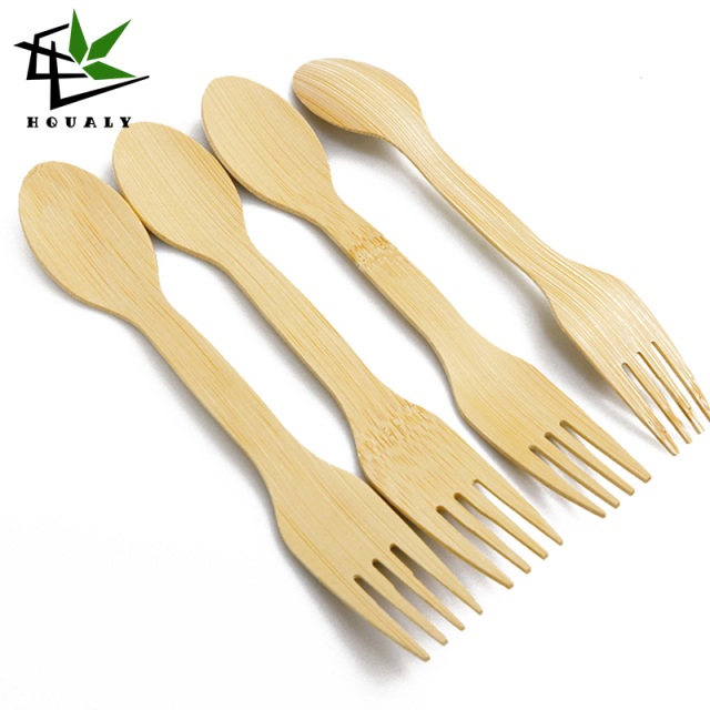 Disposable Bamboo Utensils 100% Eco-Friendly Bamboo Cutlery Set