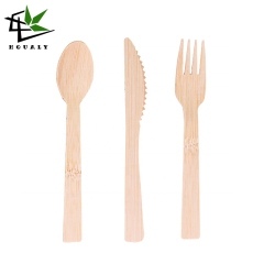 Natural Disposable bamboo cutlery Can Compostable and for party camping  bamboo fork spoon knife set