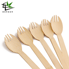 Picnic Sporks Utensil Spoon Cutlery Set Portable Outdoor Travel Versatile 3 in 1 Flatware Sets Bamboo Kitchen Dessert Modern T/T