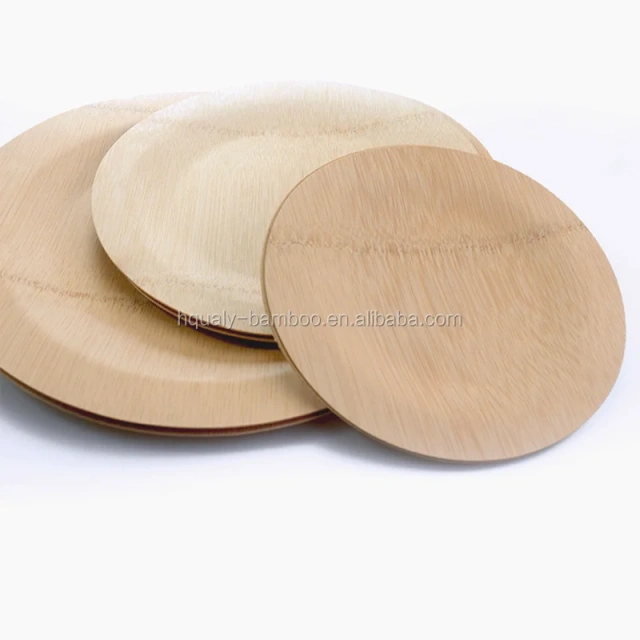Natural Bamboo Biodegradable Disposable Dinner Plate Organic Pulp for Restaurant and Party Supply
