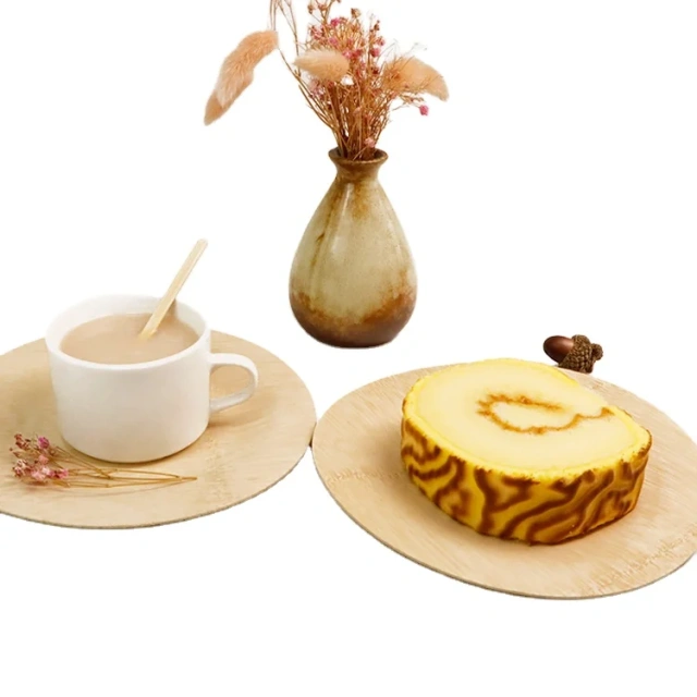 Natural Bamboo Biodegradable Disposable Dinner Plate Organic Pulp for Restaurant and Party Supply