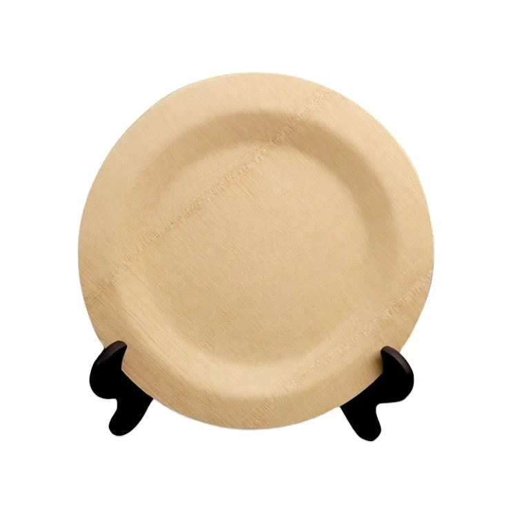 Natural Bamboo Biodegradable Disposable Dinner Plate Organic Pulp for Restaurant and Party Supply