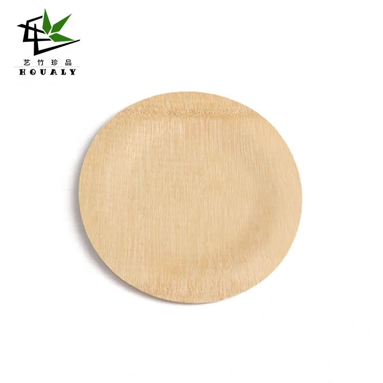 Natural Bamboo Biodegradable Disposable Dinner Plate Organic Pulp for Restaurant and Party Supply