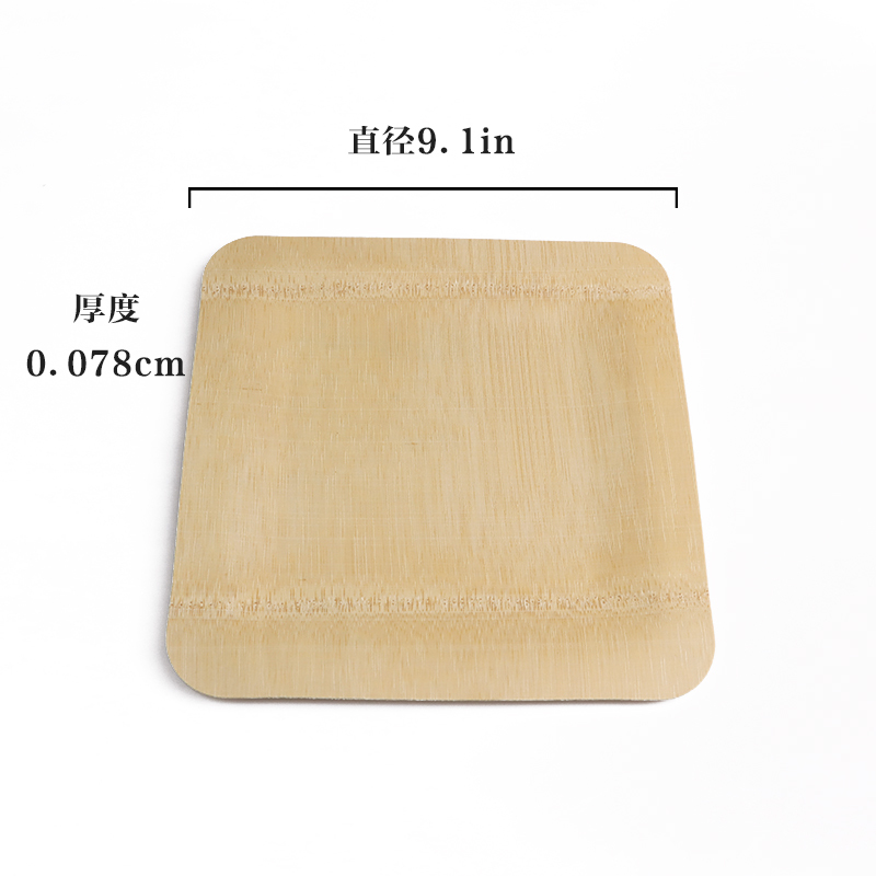 Biodegradable Disposable Dinner Plate Natural Bamboo Material Organic Pulp for Restaurant and Party Supply