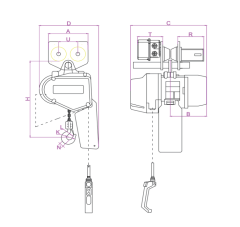 0.125-0.5T Single Chain Hook Type Electric Chain Hoist EQ series