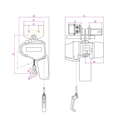 0.125-0.5T Trolley Type Electric Chain Hoist EQ Series
