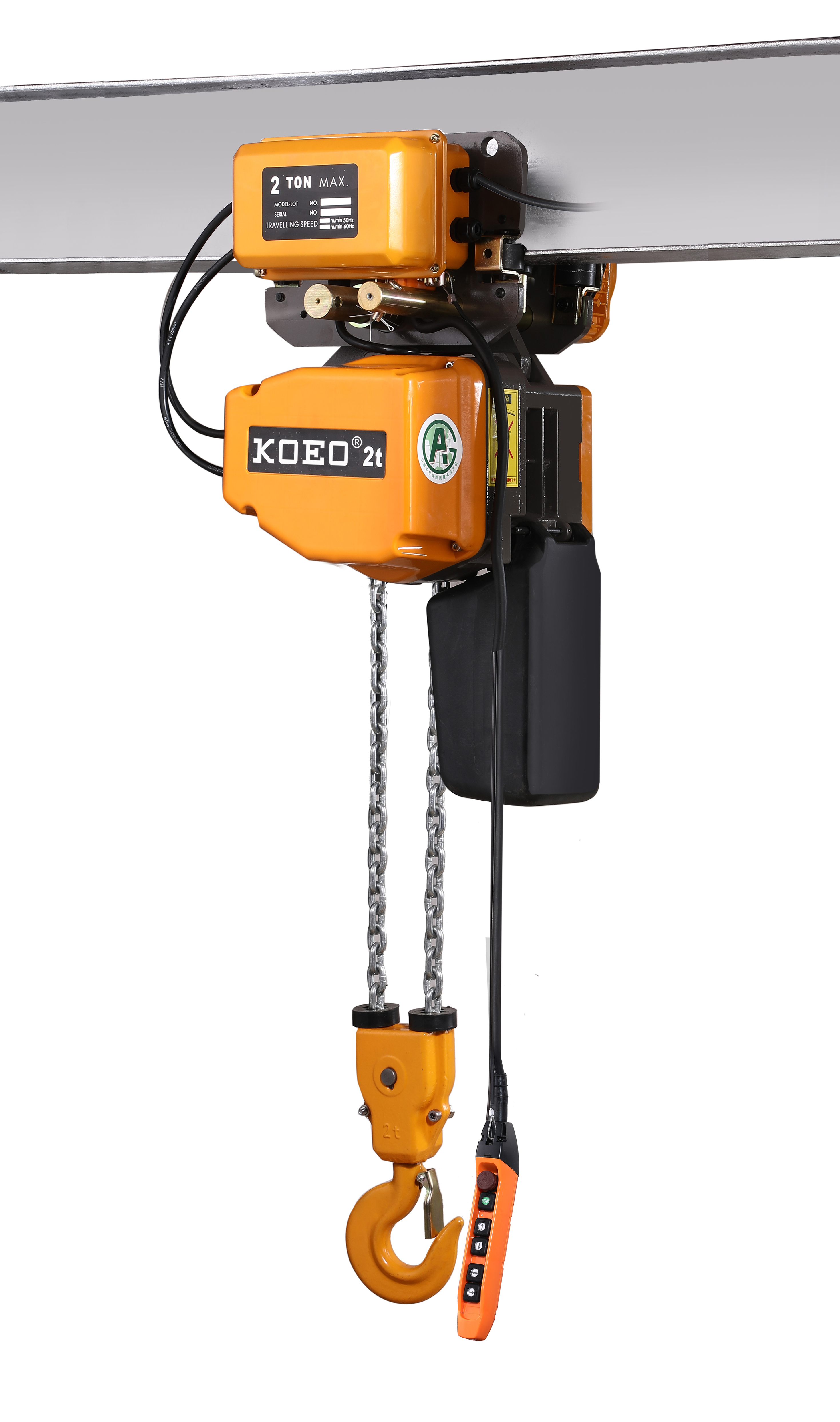 2t Double Chain Trolley Electric Chain Hoist EQV02-02Y