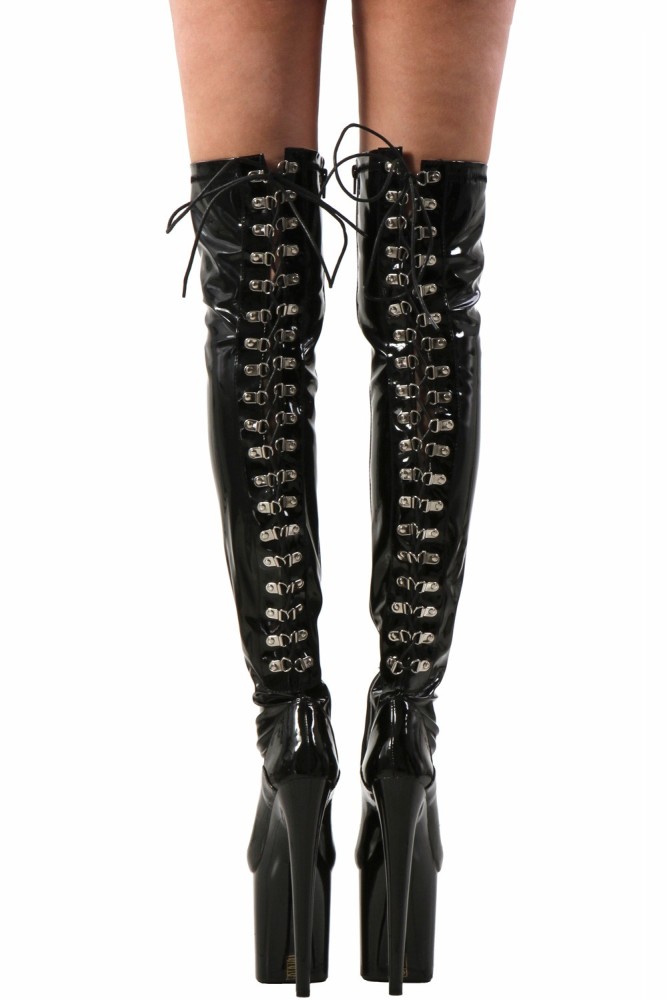 Cuissardes Vinyle, Talon 19,5 cm