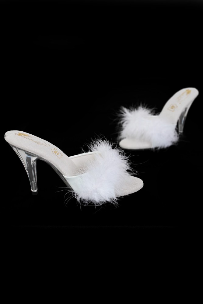 Mules d'intérieur avec plumes
