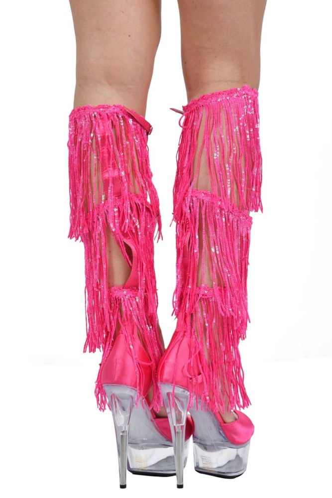 Sandales Plateformes à franges 14cm