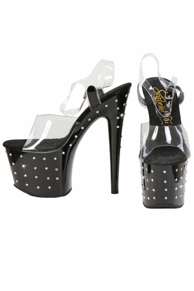 Escarpins Vinyle ouverts & strass