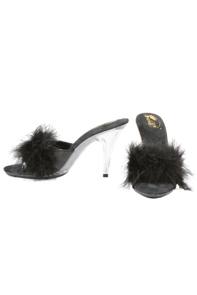 Mules d'intérieur avec plumes