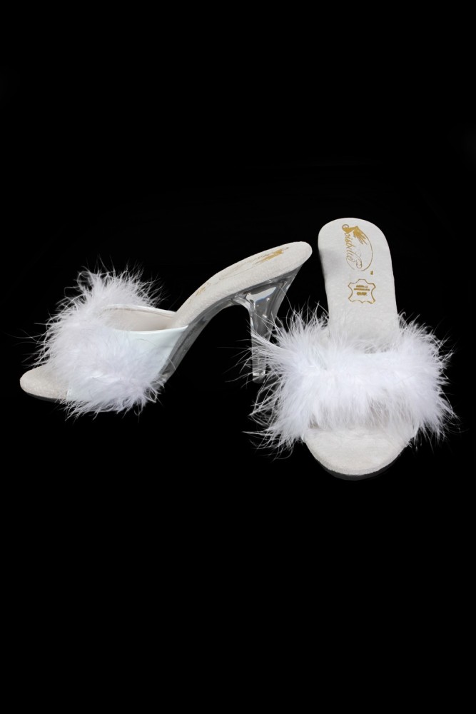 Mules d'intérieur avec plumes