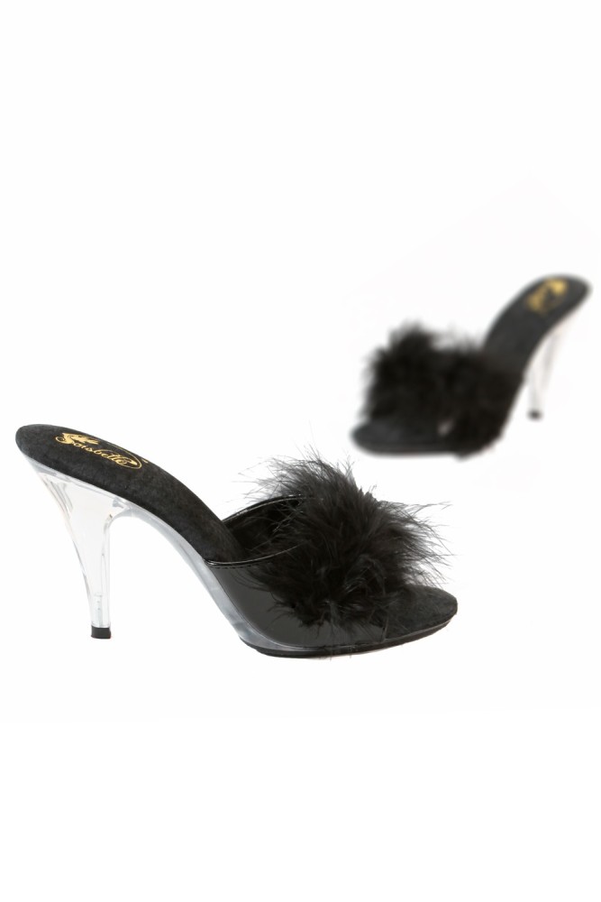 Mules d'intérieur avec plumes