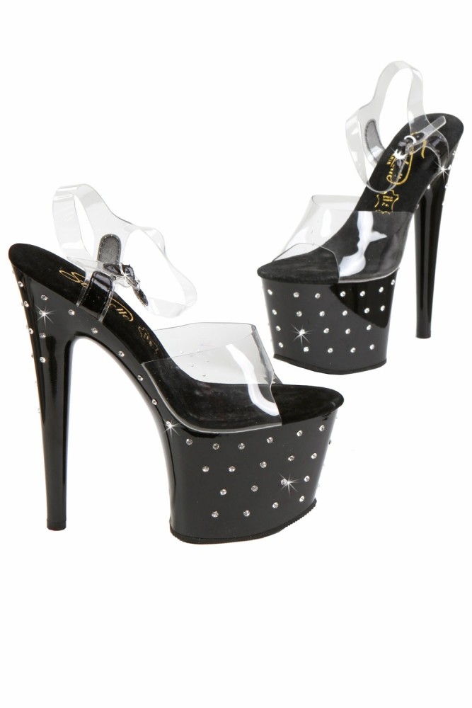 Escarpins Vinyle ouverts & strass