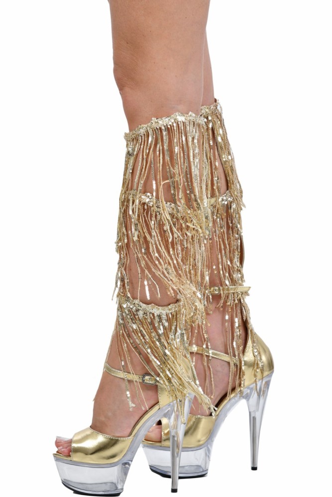 Sandales Plateformes à franges 14cm