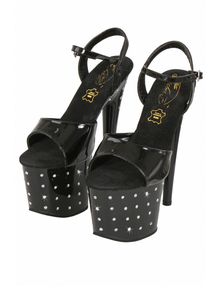 Escarpins Vinyle ouverts & strass