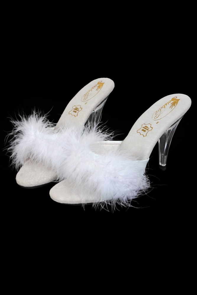 Mules d'intérieur avec plumes