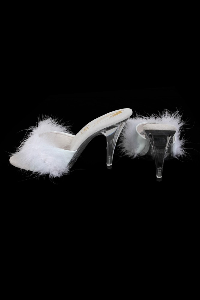 Mules d'intérieur avec plumes