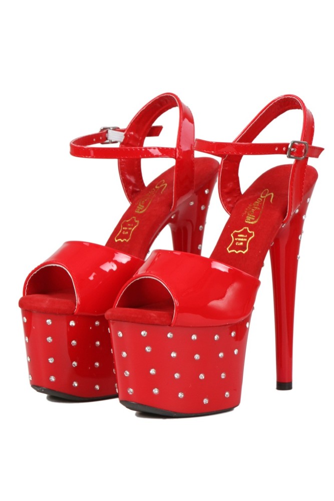 Escarpins Vinyle ouverts & strass