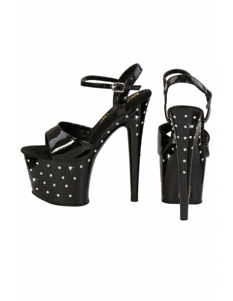 Escarpins Vinyle ouverts & strass