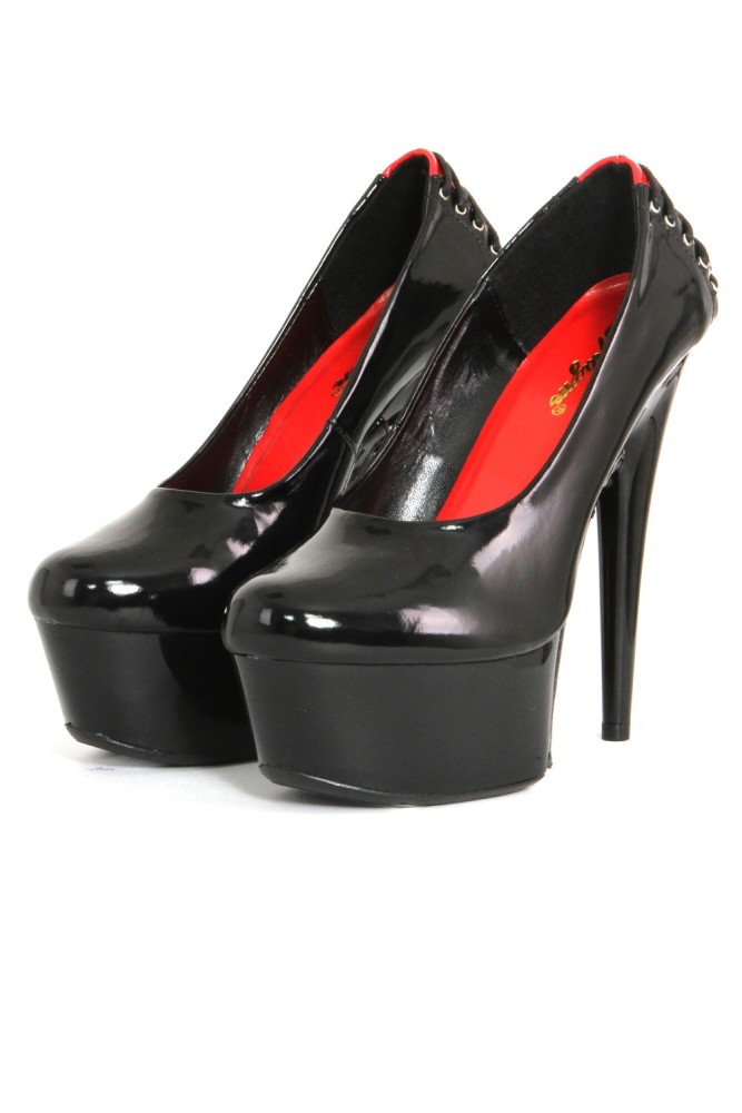 Escarpins Vinyle plateforme effet corset