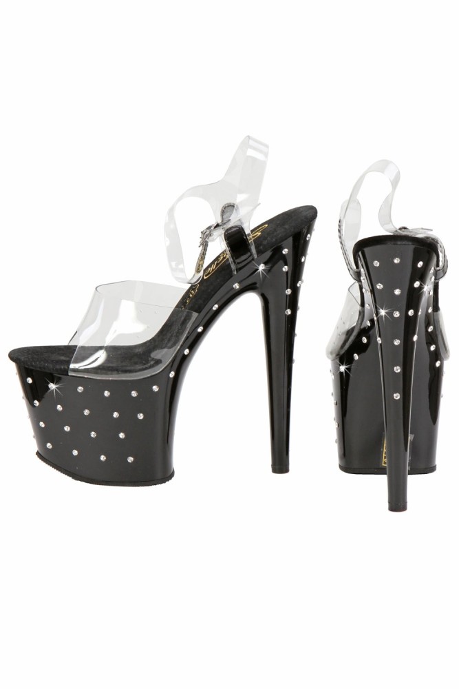 Escarpins Vinyle ouverts & strass