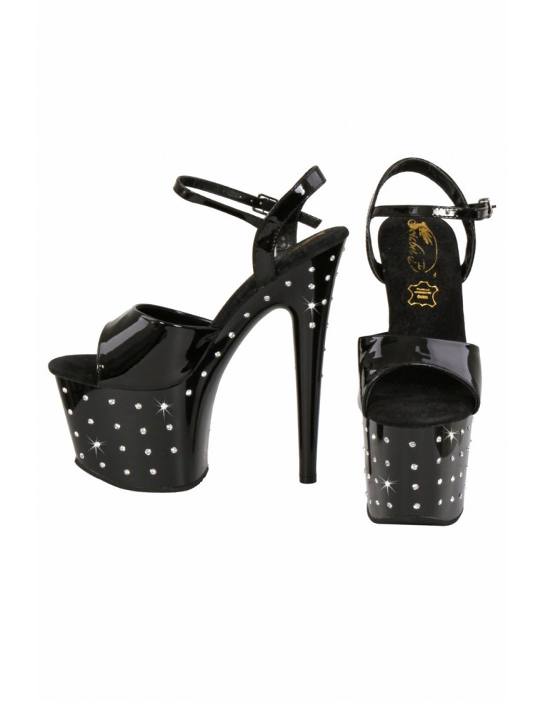 Escarpins Vinyle ouverts & strass