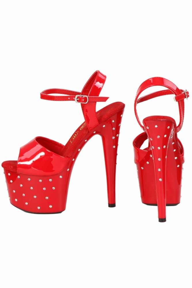 Escarpins Vinyle ouverts & strass