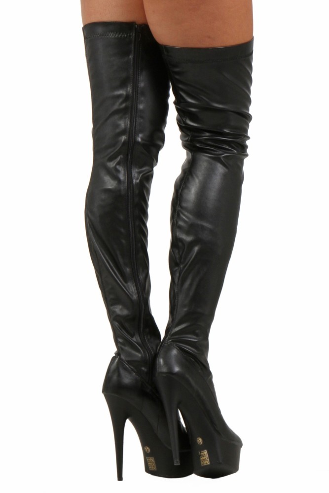 Cuissardes aspect cuir plateforme