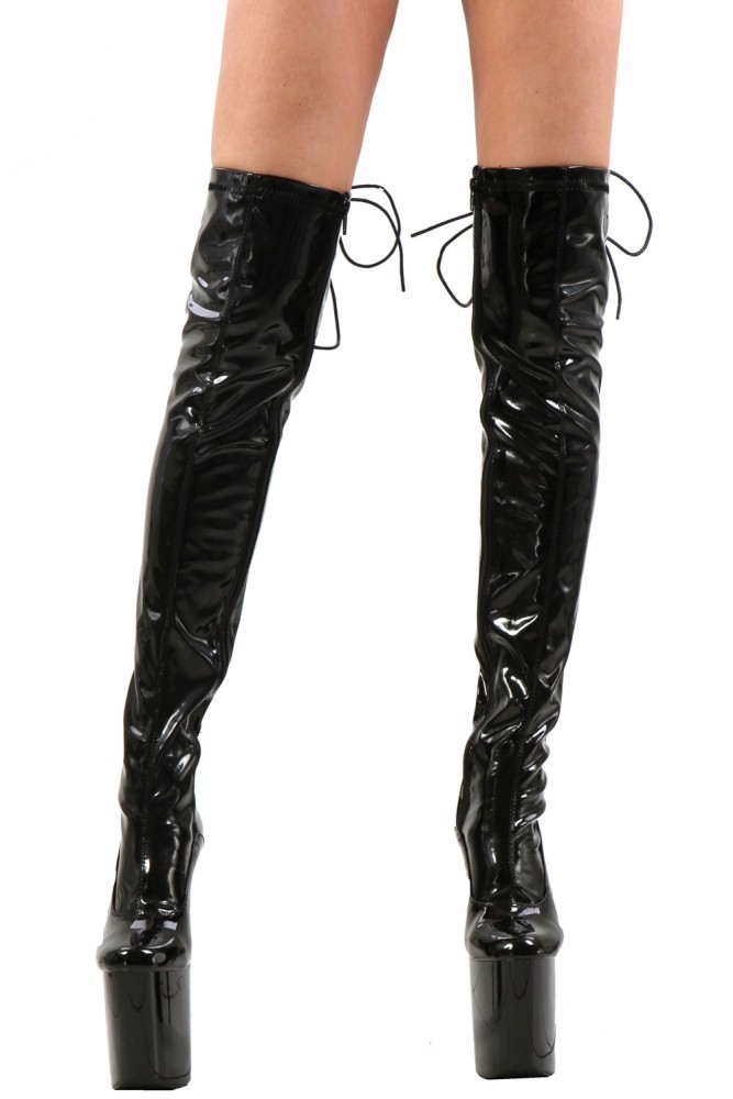 Cuissardes Vinyle, Talon 19,5 cm