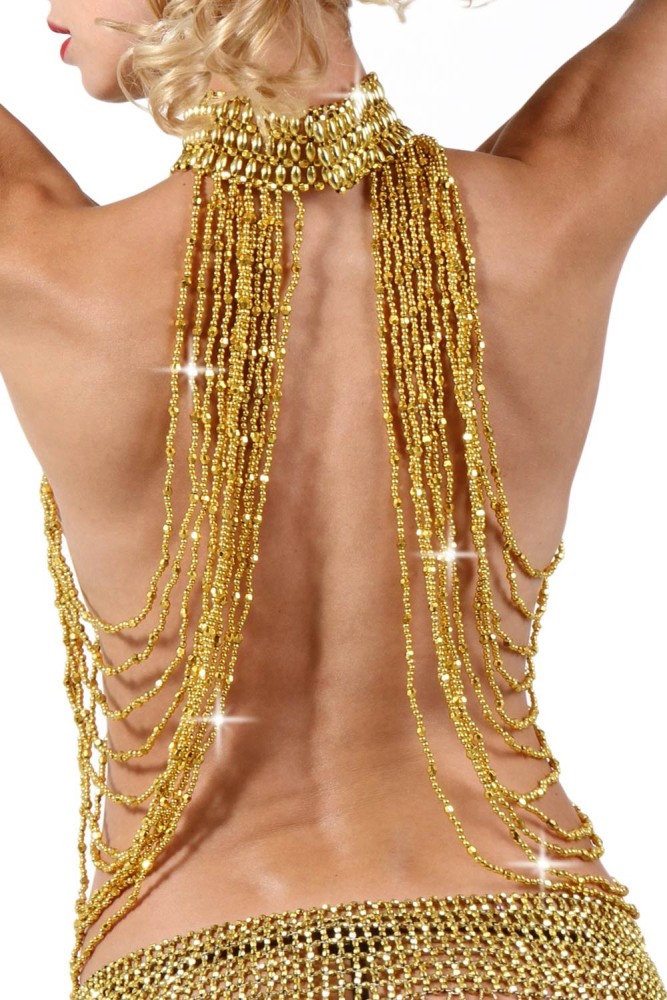 Top perlé fait main, fermeture col