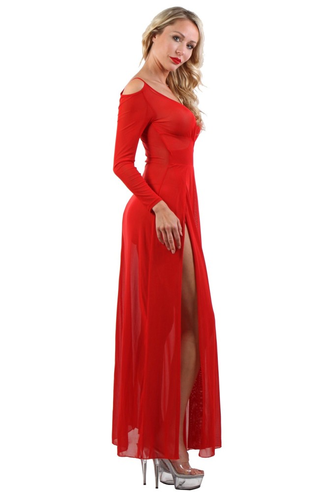 Lingerie longue en résille fine