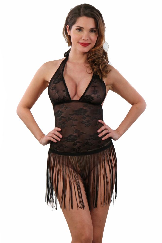 Lingerie en dentelle imprimée fleur