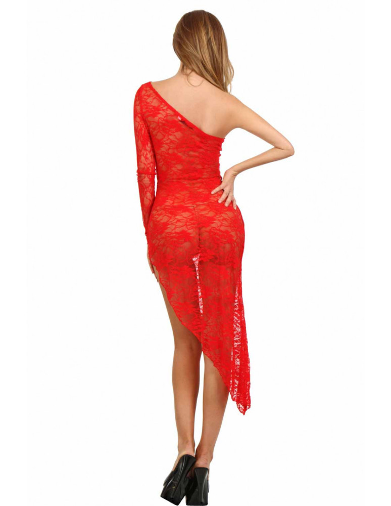 Robe bustier asymétrique en dentelle