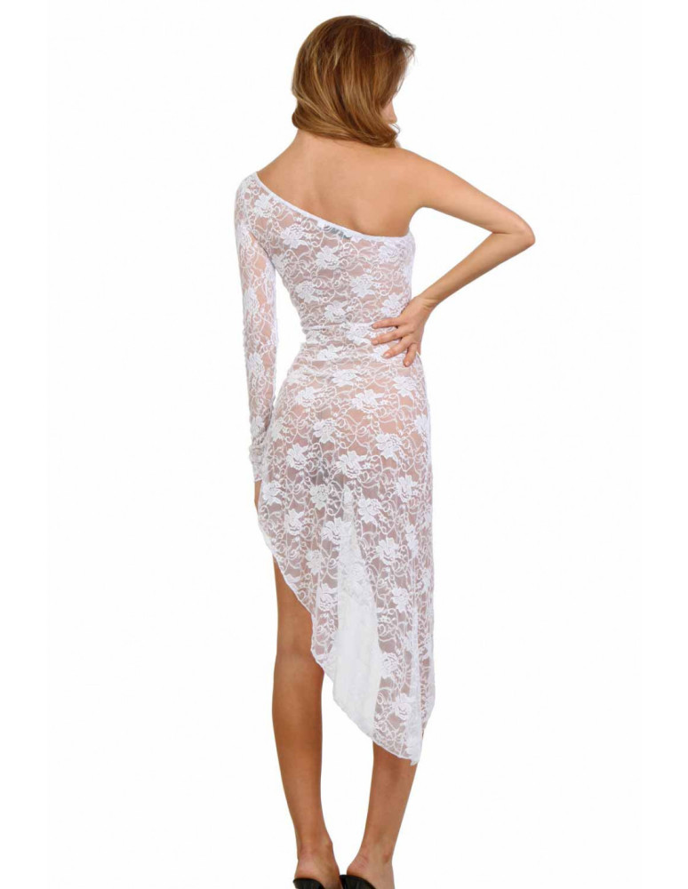 Robe bustier asymétrique en dentelle