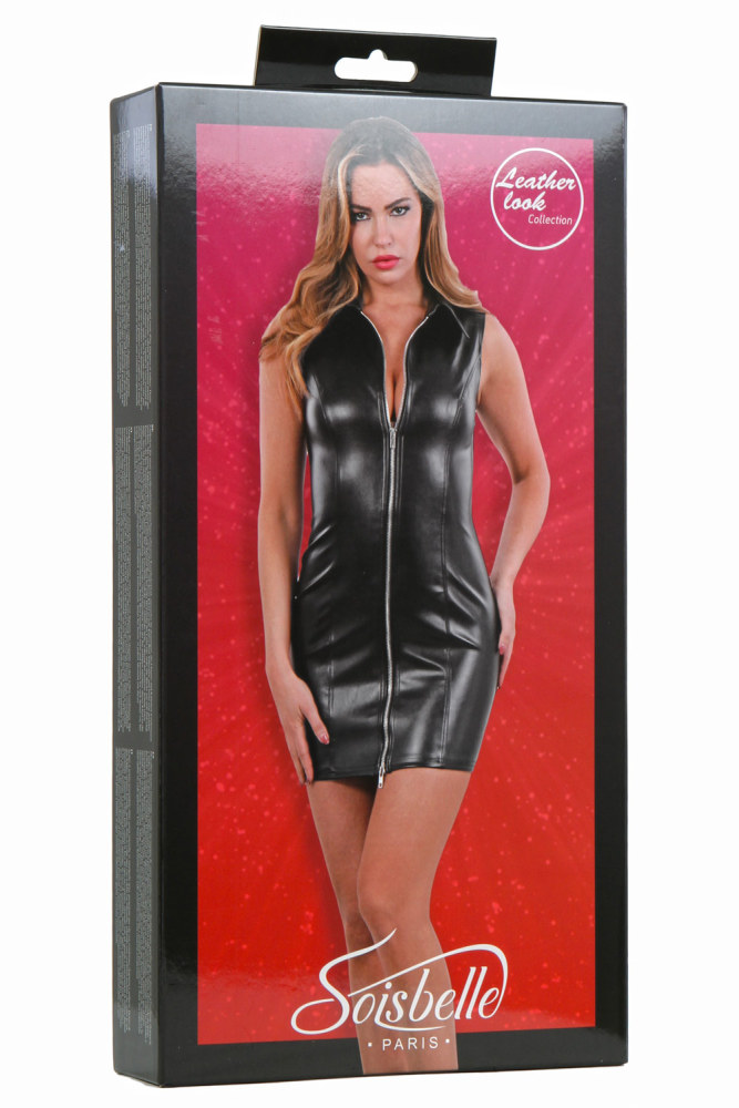 Robe aspect cuir sans manches